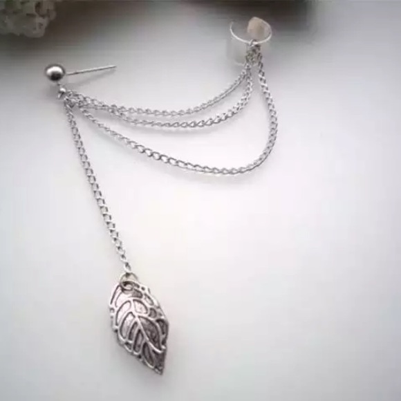 NEW silver leaf cuff earrings. 3 for $30 - Picture 4 of 4